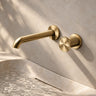 MIRA Brushed Gold Wall-Mounted Basin Mixer Tap